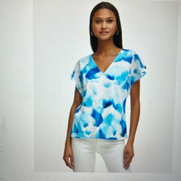 Calvin Klein Tops Calvin Klein Large Blue White Top Poshmark — free download